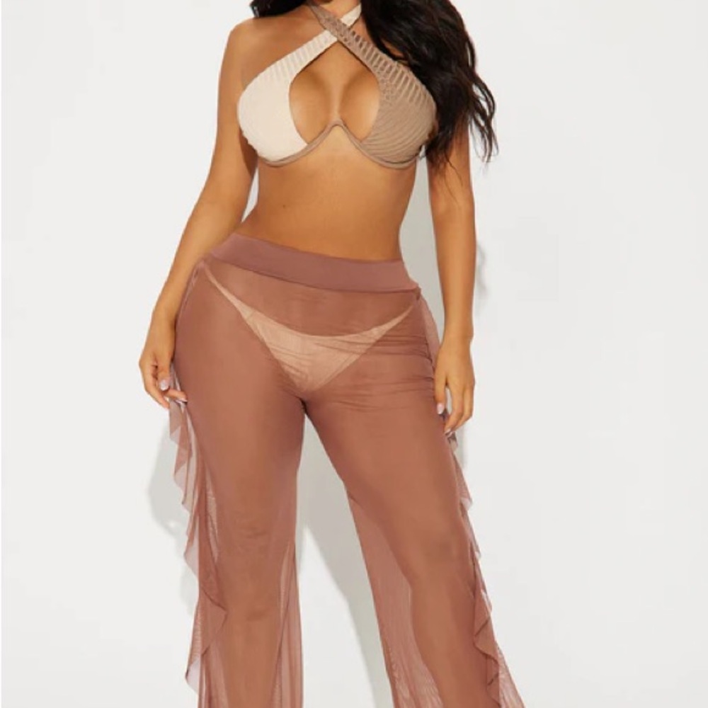 Fashion Nova | Sunshine See Through Cover Up Pant - Mocha
